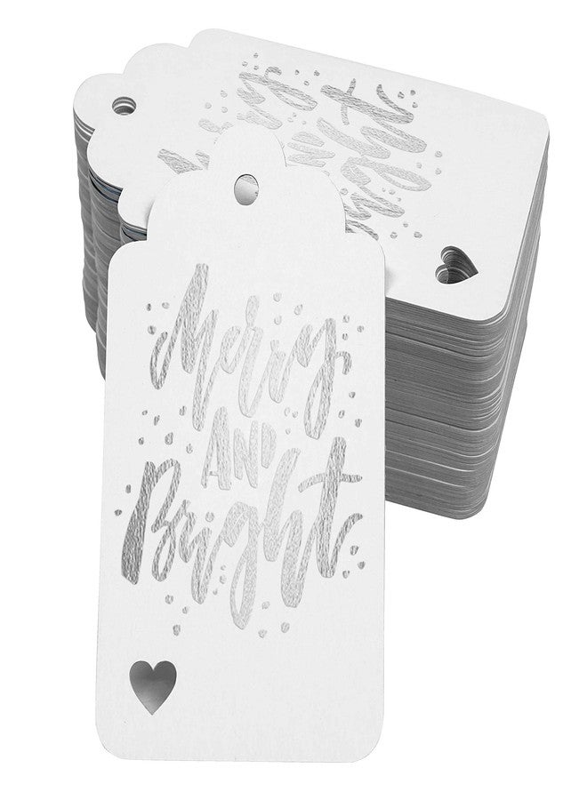 Inkdotpot مجموعة من 50 بطاقة هدايا ورقية من رقائق الفضة الحقيقية من إنكدوتبوت، بتصميم "عيد ميلاد سعيد ومشرق". - Image 1